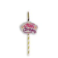 Топпер-свеча "Happy Birthday хлопушка" с подсветкой