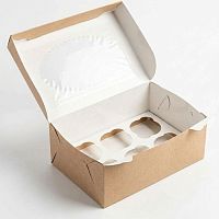 Коробка для 6 капкейков 25x17x10см