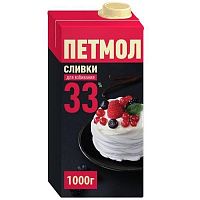 Сливки "Петмол" 33%, 1л