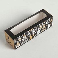 Коробка для макаронс "Волшебный Новый год" 18*5,5*5,5см